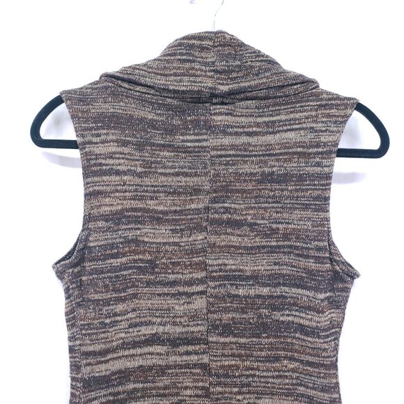 Ruby Rox Women Brown Marl Striped Cowl Neck Sleeveless Mid Dress Size M - Picture 14 of 16